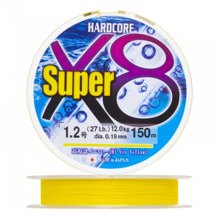 �������� ���� Duel Hardcore Super X8 150m Hi-Vis Yellow #1,2 (0,19��) - ��������-������� ������� ��� ������� �����