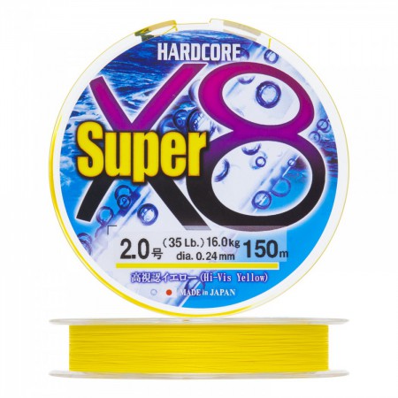 �������� ���� Duel Hardcore Super X8 150m Hi-Vis Yellow #2,0 (0,24��) - ��������-������� ������� ��� ������� �����