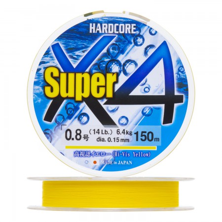 �������� ���� Duel Hardcore Super X4 150m Hi-Vis Yellow #1.5 - ��������-������� ������� ��� ������� �����