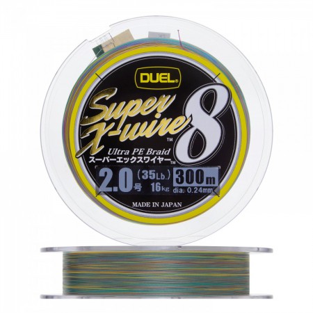 �������� ���� Duel PE Super X-Wire 8 (5Color-Yellow Marking) 300 m - #2.0 (0.24 mm), 16,0 kg - ��������-������� ������� ��� ������� �����