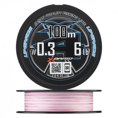 ���� �������� X-Braid Upgrade X4, 100 m, #0.4 (0,104 mm), 8 lb (3,6 kg), Pink/White - ��������-������� ������� ��� ������� �����