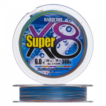 �������� ���� Duel PE Hardcore Super X8 (5Color) 300 m - #6.0 (0,42 mm), 40,0 kg - ��������-������� ������� ��� ������� �����